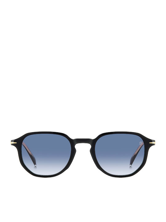 David Beckham Unisex Sunglasses with Black Plastic Frame and Blue Gradient Lens DB 1140/S 807/08