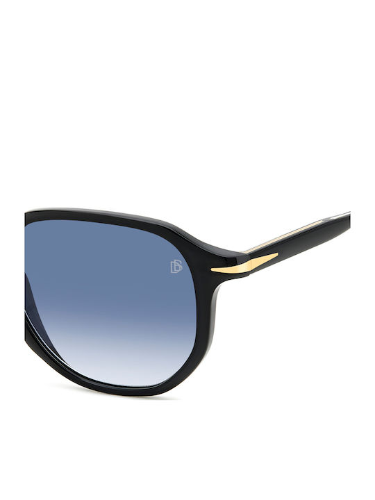David Beckham Unisex Sunglasses with Black Plastic Frame and Blue Gradient Lens DB 1140/S 807/08