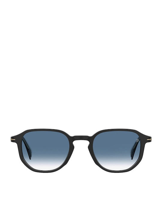 David Beckham Unisex Sunglasses with Black Plastic Frame and Blue Gradient Lens DB 1140/S 807/08