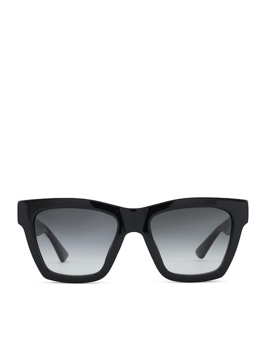 Gucci Women's Sunglasses with Black Plastic Frame and Gray Gradient Lens GG1714S 001