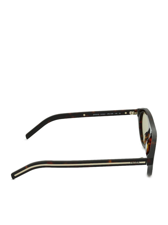 Prada Unisex Γυαλιά Ηλίου με Καφέ Ταρταρούγα Κοκκάλινο Σκελετό και Κίτρινο Φακό PRPRB15 17N70R