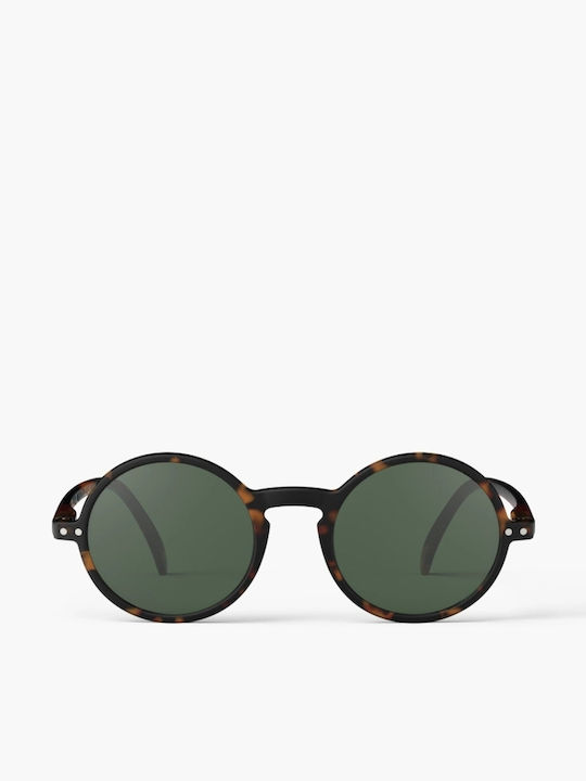 Izipizi #G Unisex Sunglasses with Brown Tartaruga Plastic Frame and Black Lens
