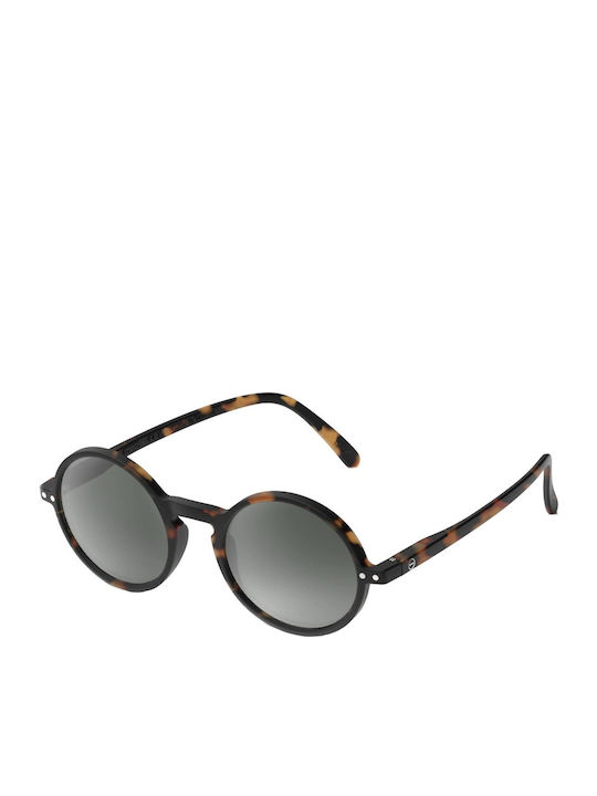 Izipizi #G Unisex Sunglasses with Brown Tartaruga Plastic Frame and Black Lens
