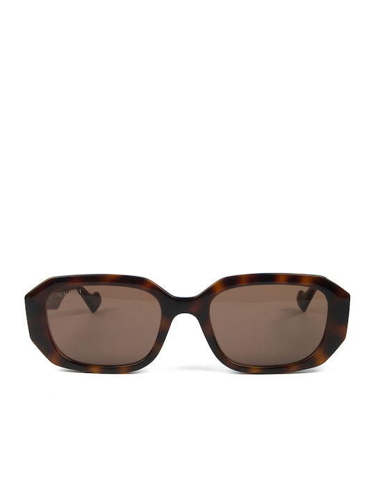 Gucci Damen Sonnenbrille mit Braun Schildkröte Kunststoff Gestell und Braun Linse GG1535S 002