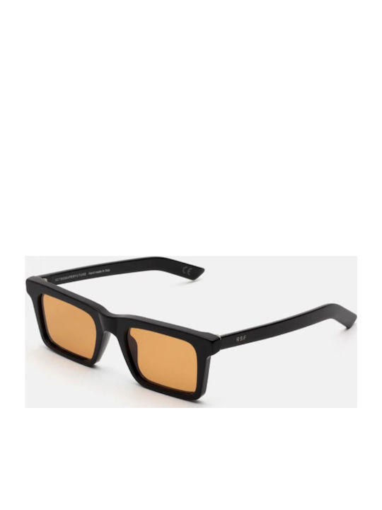 Retrosuperfuture 1968 Unisex Sunglasses with Black Plastic Frame and Orange Lens