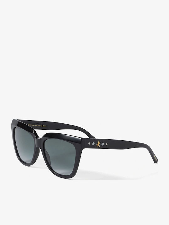 Jimmy Choo Women's Sunglasses with Black Plastic Frame and Black Gradient Lens