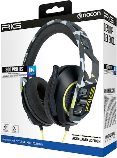 Nacon RIG 300 PRO HS Надушници Геймърски слушалки с връзка 3,5 мм Acid Camo за Nintendo Switch / PC / PS4 / PS5