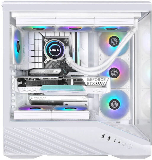 Lian Li Vector V100rx Gaming Midi Tower Кутия За Компютър Със Страничен Прозорец Бяла