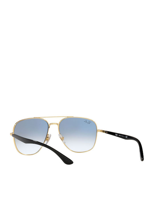 Ray Ban Унисекс Слънчеви Очила с Черна Метална Рамка и Сини Преливащи Стъкла RB3683 9000/3F