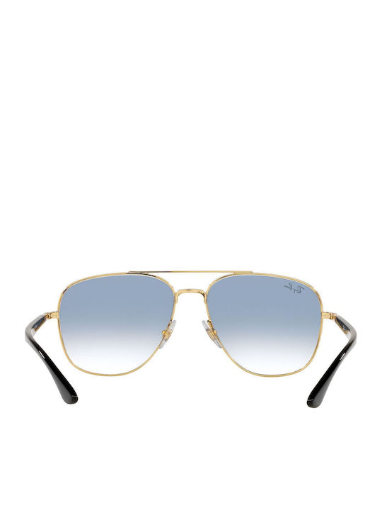 Ray Ban Унисекс Слънчеви Очила с Черна Метална Рамка и Сини Преливащи Стъкла RB3683 9000/3F
