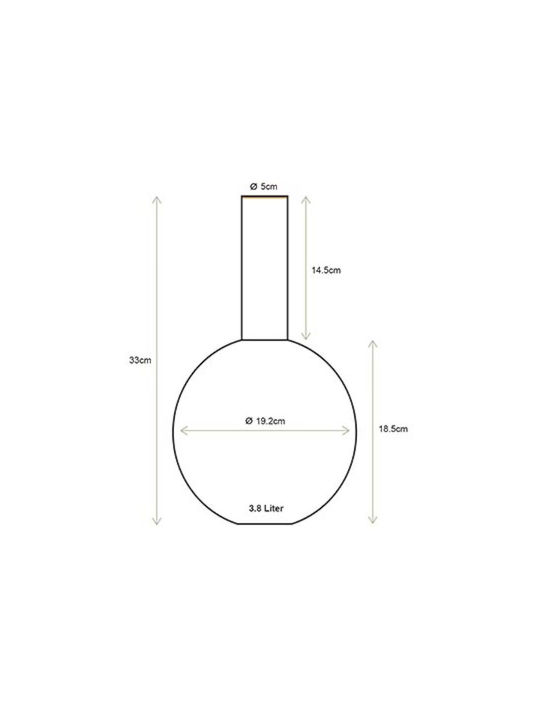 Pip Studio Μεταλλικο Βαζο Ανοιχτο Μπλε 19cm X 33cm