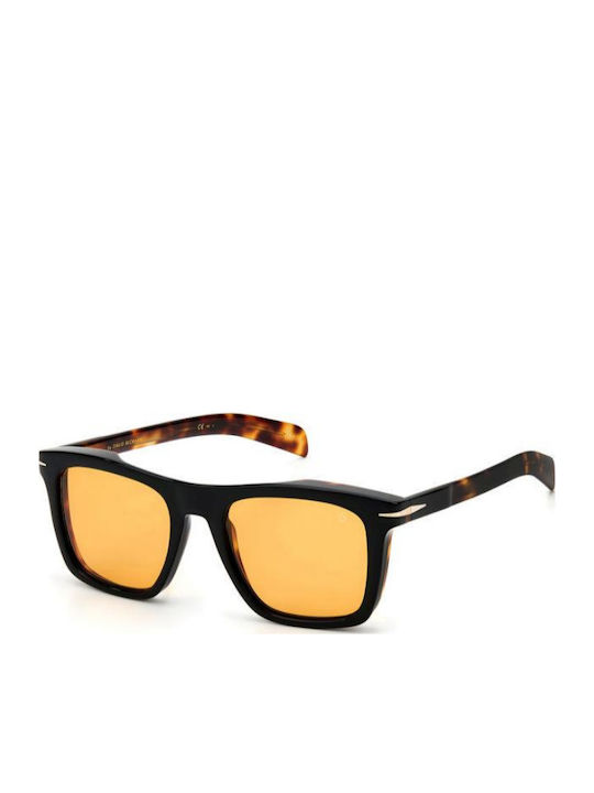 David Beckham Men's Sunglasses with Brown Tartaruga Plastic Frame and Orange Lens DB 7000/S WR7/W7