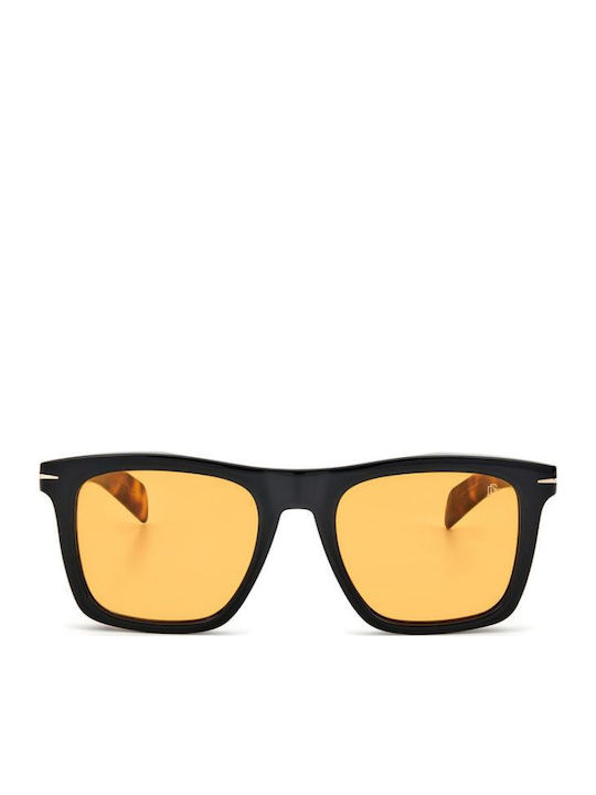David Beckham Men's Sunglasses with Brown Tartaruga Plastic Frame and Orange Lens DB 7000/S WR7/W7