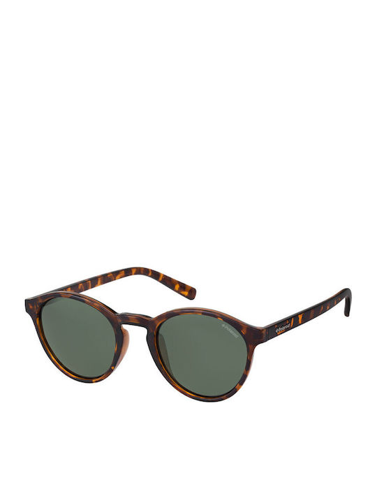 Polaroid Herren Sonnenbrille mit Braun Schildkröte Kunststoff Gestell und Grün Polarisiert Linse 353089