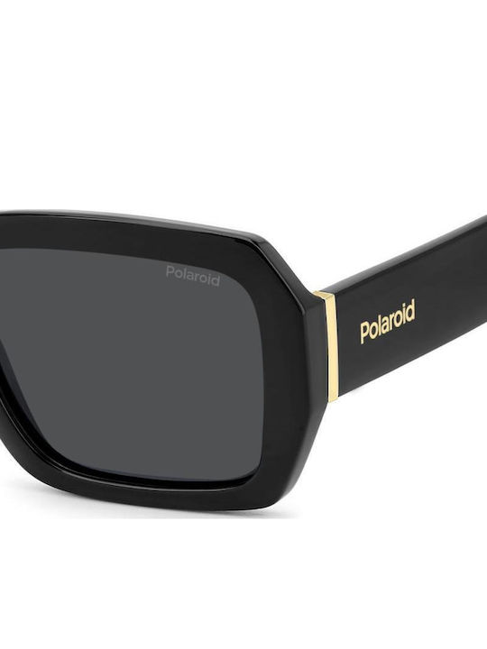 Polaroid Unisex Sunglasses With Black Horn-Rimmed Frame And Grey Lens pld6223/s/x 807/M9