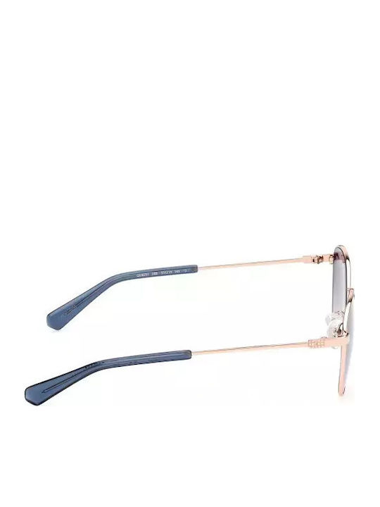 Guess Unisex Sunglasses with Gold Metal Frame and Green Lens GU8257 32N