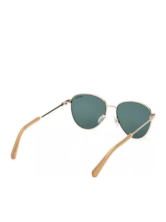 Guess Unisex Sunglasses with Gold Metal Frame and Green Lens GU8257 32N