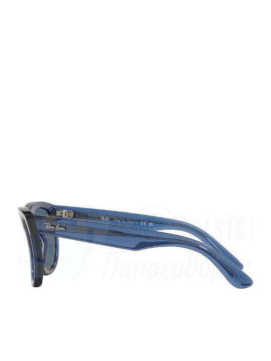 Ray Ban Wayfarer Reverse Unisex Sunglasses with Navy Blue Plastic Frame and Blue Lens RB0502S 6708/3A