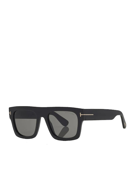 Tom Ford Fausto Men's Sunglasses With Black Horn-Rimmed Frame And Grey Gradient Lens FT0711 01A