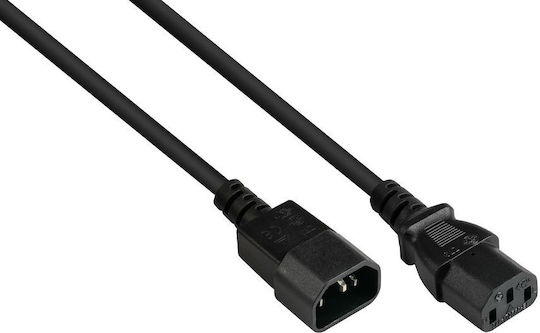 Alcasa IEC C14 / IEC C13 - IEC C14 / IEC C13 Cable 0.5m Μαύρο