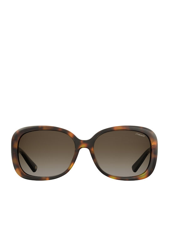 Polaroid Women's Sunglasses with Brown Tartaruga Plastic Frame and Brown Polarized Lens