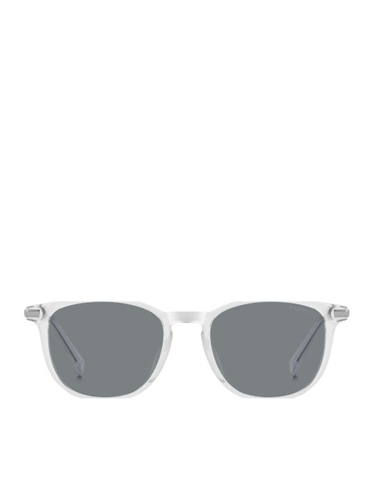 Polaroid Herren Sonnenbrille mit Transparent Kunststoff Gestell und Gray Linse PLD4187/G 900/M9
