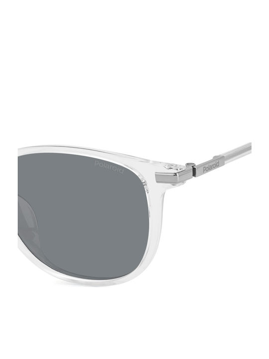 Polaroid Herren Sonnenbrille mit Transparent Kunststoff Gestell und Gray Linse PLD4187/G 900/M9