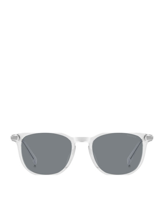 Polaroid Herren Sonnenbrille mit Transparent Kunststoff Gestell und Gray Linse PLD4187/G 900/M9