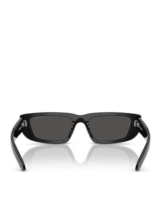 Arnette Men's Sunglasses with Black Horn-Rimmed Frame and Grey Lens