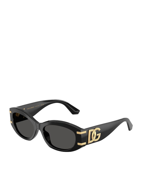 Dolce & Gabbana Women's Sunglasses with Black Tartaruga Horn-Rimmed Frame and Grey Lens DG4502 501/87