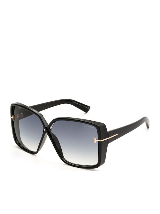 Tom Ford Women's Sunglasses with Black Plastic Frame and Gray Gradient Lens FT1117 01B