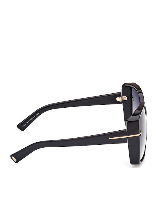 Tom Ford Women's Sunglasses with Black Plastic Frame and Gray Gradient Lens FT1117 01B