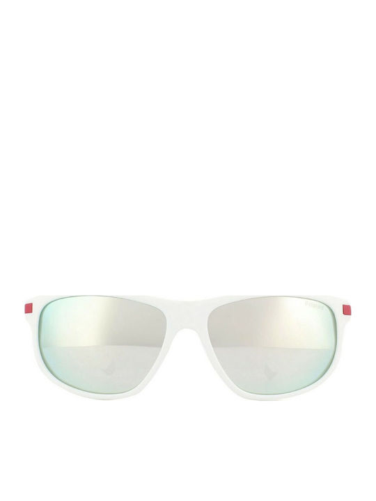 Polaroid Men's Sunglasses with White Plastic Frame and Gray Polarized Lens PLD2099/S 7DM/EX
