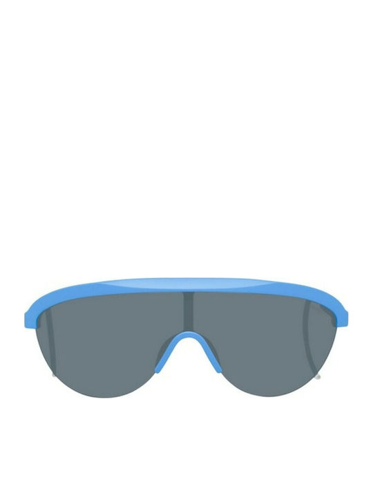 Polaroid Men's Sunglasses with Blue Frame and Black Polarized Lens PLD6037/S RCT/99