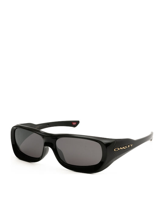 Men's Sunglasses with Black Glossy Horn-Rimmed Frame
