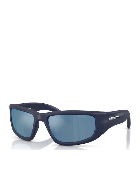 Arnette Zyme Unisex Sunglasses with Blue Plastic Frame and Blue Mirror Lens