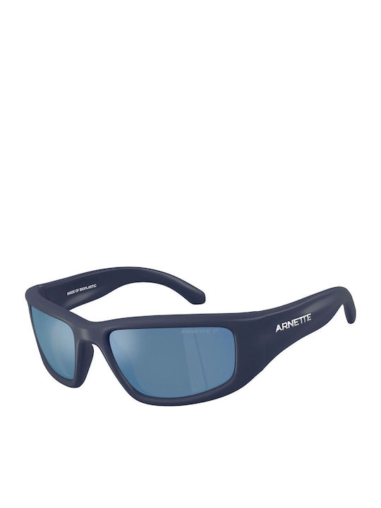 Arnette Zyme Unisex Sunglasses with Blue Plastic Frame and Blue Mirror Lens