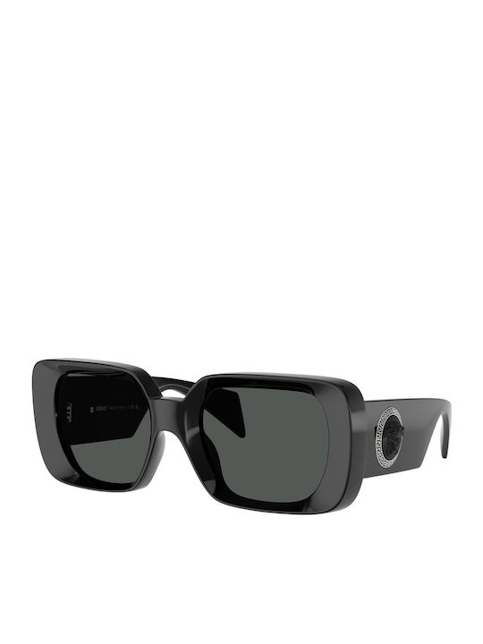 Damen Sonnenbrille mit Schwarz Kunststoff Gestell und Gray Linse