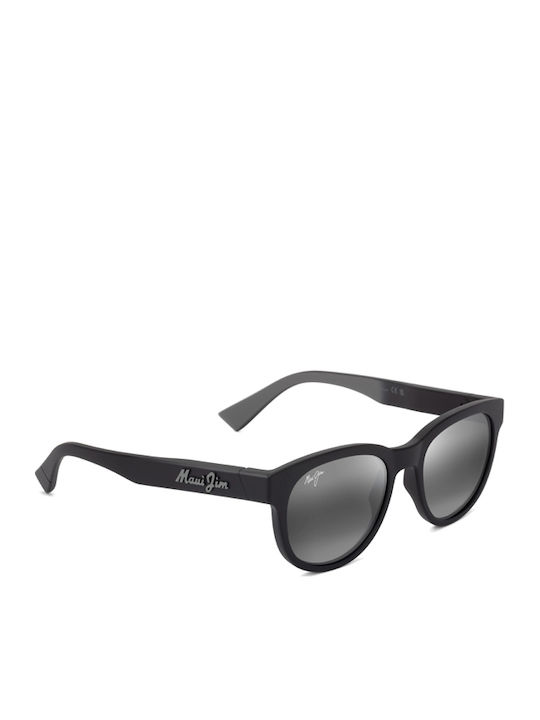 Maui Jim Ανδρικά Γυαλιά Ηλίου με Μαύρο Κοκκάλινο Σκελετό και Μαύρο Καθρέφτη Φακό 668-02