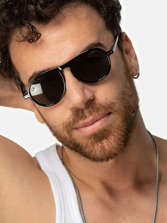 Twig Thiele Unisex Sunglasses with Brown Tartaruga Plastic Frame and Green Lens THS11