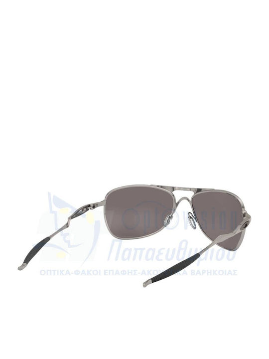 Oakley Crosshair Мъжки Слънчеви Очила с Сребърна Пластмасова Рамка и Черен Поляризиран Огледален Стъклен Филтър OO4060-22