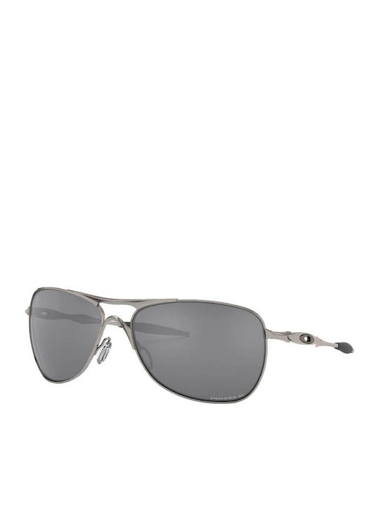 Oakley Crosshair Мъжки Слънчеви Очила с Сребърна Пластмасова Рамка и Черен Поляризиран Огледален Стъклен Филтър OO4060-22