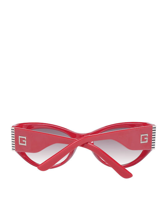 Guess Women's Sunglasses with Red Plastic Frame and Brown Gradient Lens GU7624 66F