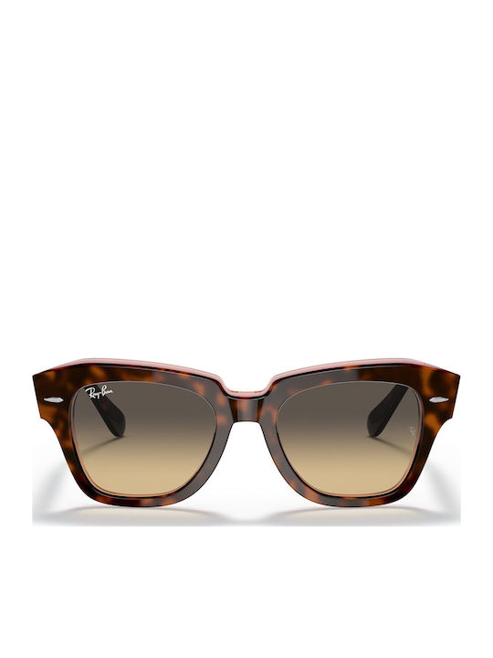 Ray Ban State Street Women's Sunglasses with Brown Tartaruga Plastic Frame and Brown Gradient Lens RB2186 1324/BG