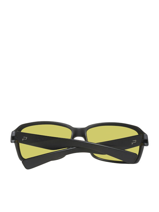 Polaroid Men's Sunglasses with Black Plastic Frame and Yellow Lens P7327-807