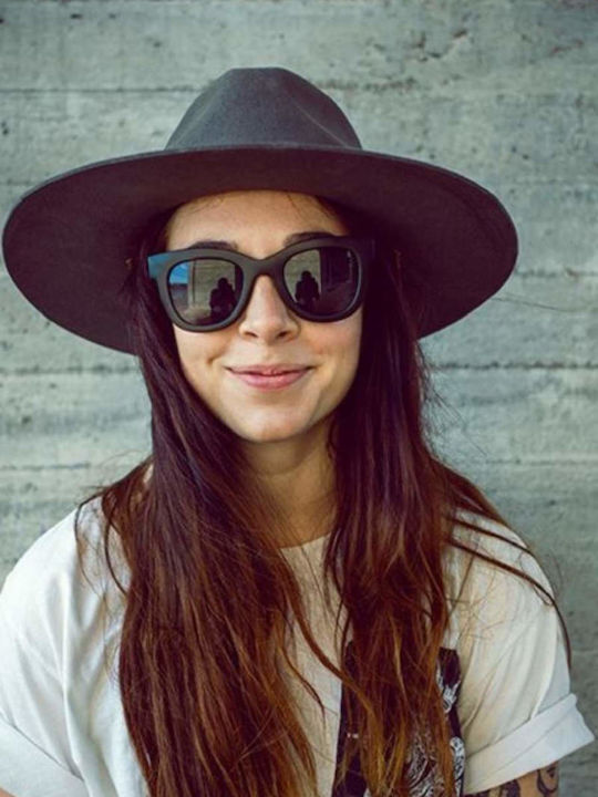 Chpo Women's Sunglasses with Black Plastic Frame and Black Lens 16131XX