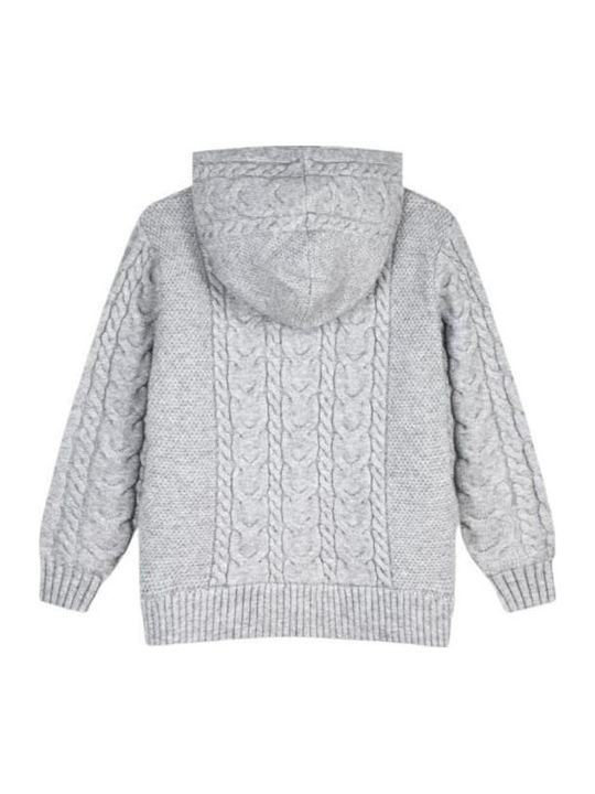 Kinderstrickjacke Gestrickt mit Kapuze Melange