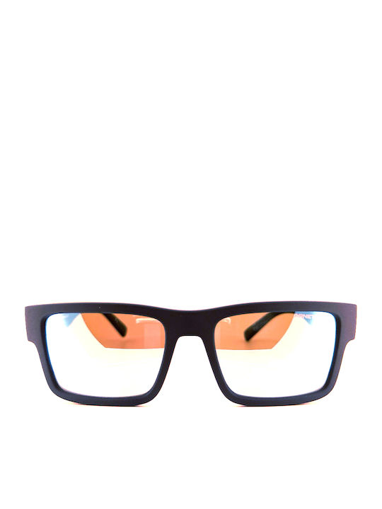 Arnette Men's Sunglasses with Navy Blue Plastic Frame and Blue Mirror Lens AN4344 275922