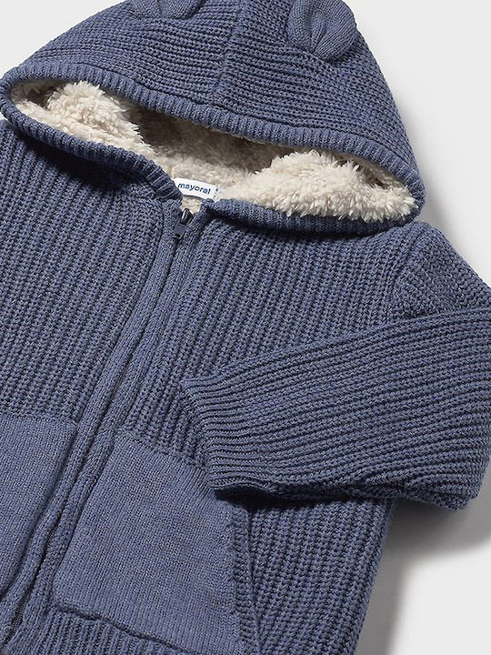 Kids Cardigan with Hood Blue