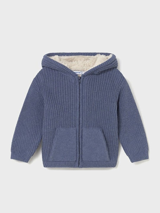 Kids Cardigan with Hood Blue